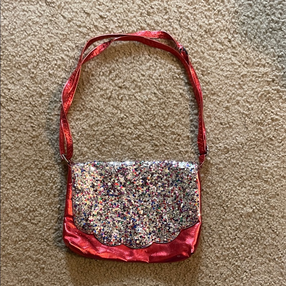 Red and Silver Glitter Kid Purse